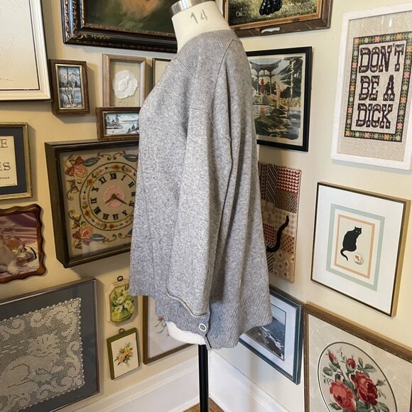 Anthropologie A+ Womens Gray Cotton & Wool Blend Boat Neck Sweater Size 2X - Picture 3 of 9
